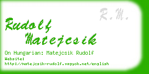 rudolf matejcsik business card